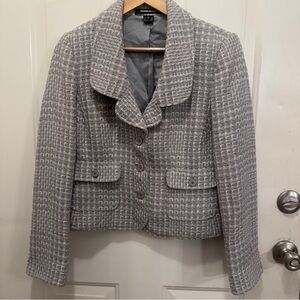 Ellen Tracy Light Gray Textured Blazer